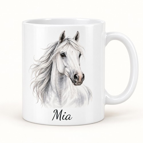 Pferdetasse schimmel mit namen - pferdetasse,